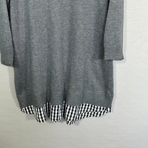 Anthropologie Moth Sweater Womens Large Gray Wool Blend Layered Look Tunic - Picture 3 of 8